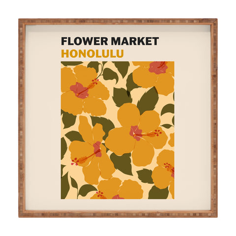 Cuss Yeah Designs Flower Market Honolulu Square Tray