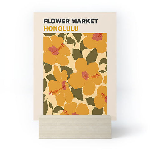 Cuss Yeah Designs Flower Market Honolulu Mini Art Print