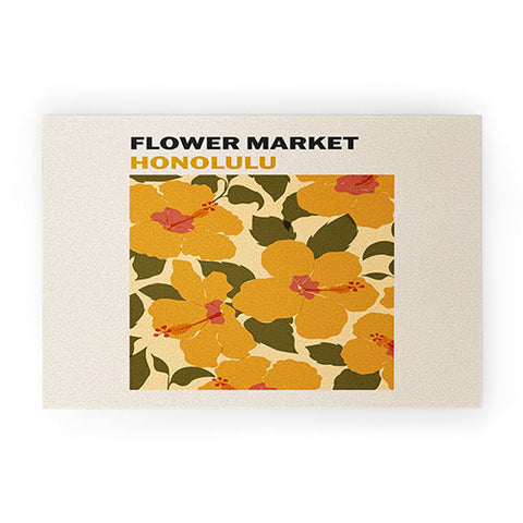 Cuss Yeah Designs Flower Market Honolulu Welcome Mat