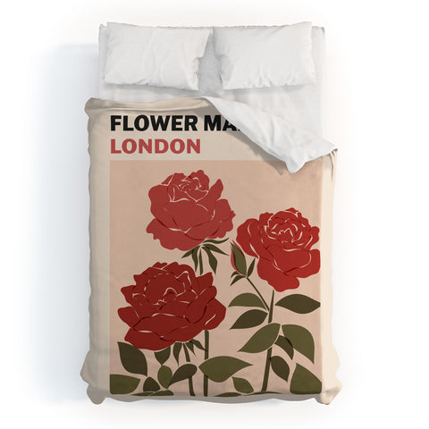 Cuss Yeah Designs Flower Market London UK Duvet Cover