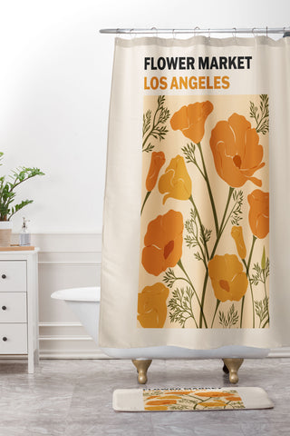 Cuss Yeah Designs Flower Market Los Angeles Shower Curtain And Mat