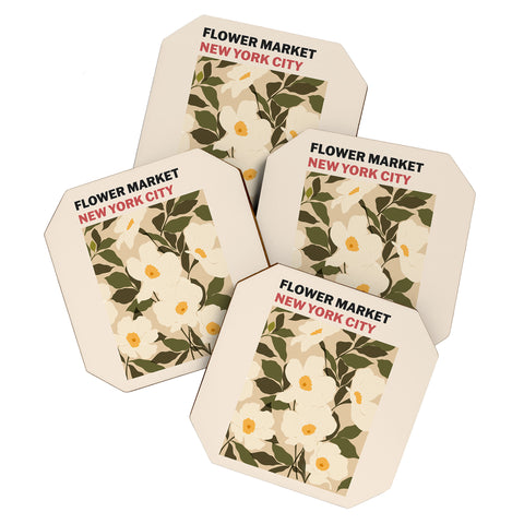 Cuss Yeah Designs Flower Market NYC Coaster Set