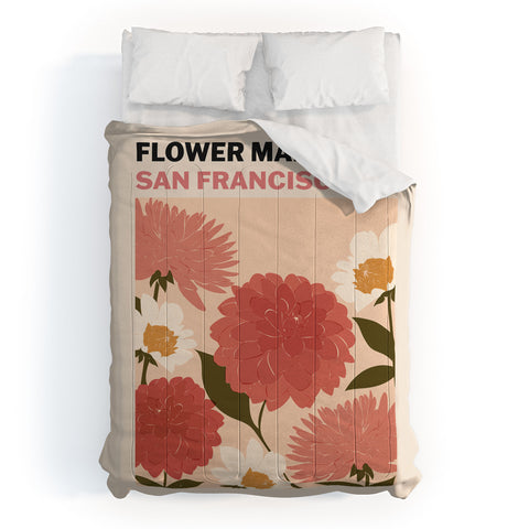 Cuss Yeah Designs Flower Market San Francisco Comforter