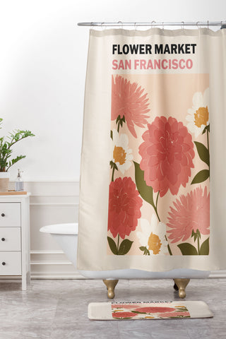 Cuss Yeah Designs Flower Market San Francisco Shower Curtain And Mat