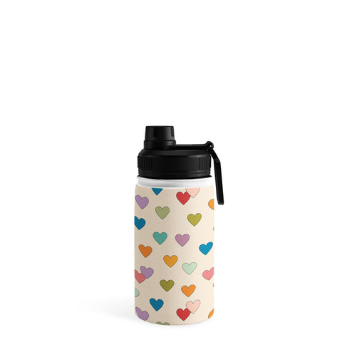 Cuss Yeah Designs Groovy Multicolored Hearts Water Bottle