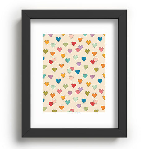 Cuss Yeah Designs Groovy Multicolored Hearts Recessed Framing Rectangle