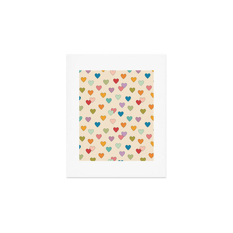 Cuss Yeah Designs Groovy Multicolored Hearts Art Print
