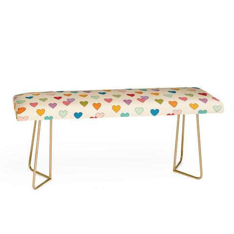 Cuss Yeah Designs Groovy Multicolored Hearts Bench