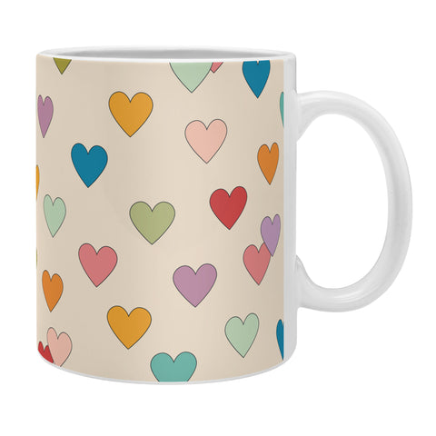 Cuss Yeah Designs Groovy Multicolored Hearts Coffee Mug