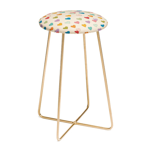 Cuss Yeah Designs Groovy Multicolored Hearts Counter Stool