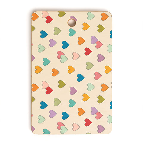 Cuss Yeah Designs Groovy Multicolored Hearts Cutting Board Rectangle