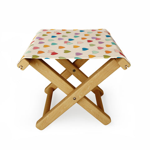 Cuss Yeah Designs Groovy Multicolored Hearts Folding Stool