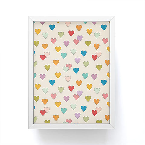 Cuss Yeah Designs Groovy Multicolored Hearts Framed Mini Art Print