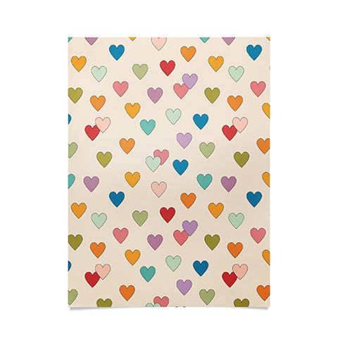 Cuss Yeah Designs Groovy Multicolored Hearts Poster