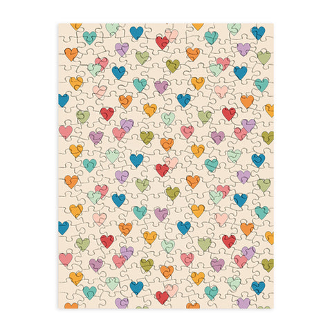 Cuss Yeah Designs Groovy Multicolored Hearts Puzzle