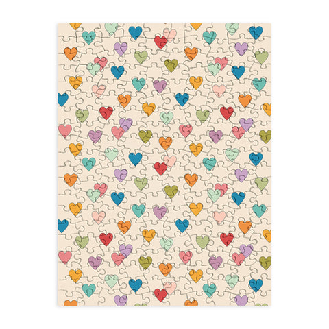 Cuss Yeah Designs Groovy Multicolored Hearts Puzzle
