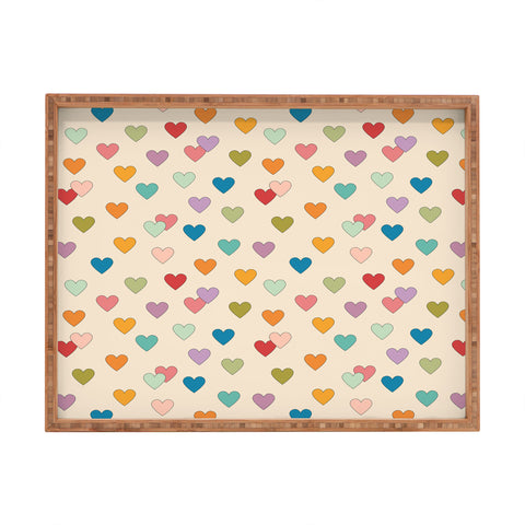 Cuss Yeah Designs Groovy Multicolored Hearts Rectangular Tray