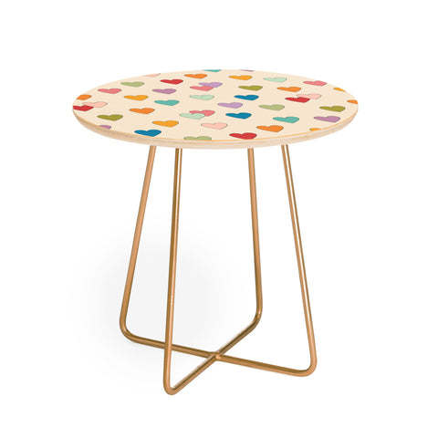 Cuss Yeah Designs Groovy Multicolored Hearts Round Side Table