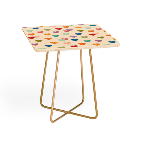 Cuss Yeah Designs Groovy Multicolored Hearts Side Table