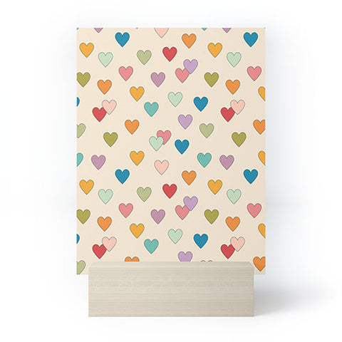 Cuss Yeah Designs Groovy Multicolored Hearts Mini Art Print