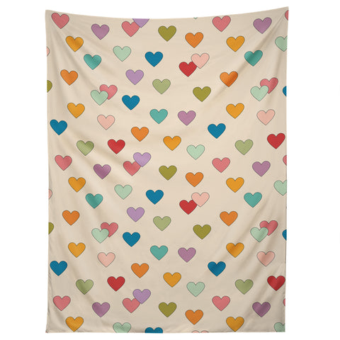 Cuss Yeah Designs Groovy Multicolored Hearts Tapestry