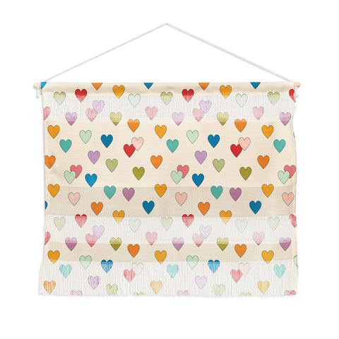 Cuss Yeah Designs Groovy Multicolored Hearts Wall Hanging Landscape