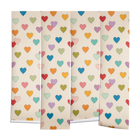 Cuss Yeah Designs Groovy Multicolored Hearts Wall Mural