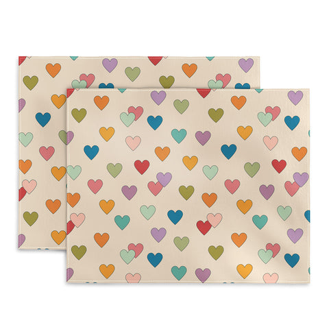 Cuss Yeah Designs Groovy Multicolored Hearts Placemat