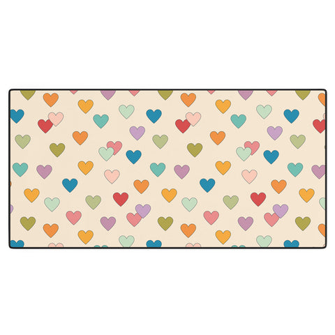 Cuss Yeah Designs Groovy Multicolored Hearts Desk Mat