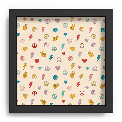 Cuss Yeah Designs Groovy Peace and Love Recessed Framing Square