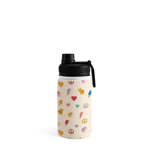 Cuss Yeah Designs Groovy Peace and Love Water Bottle