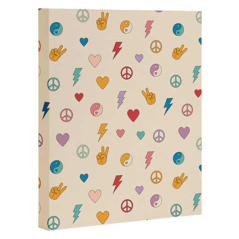 Cuss Yeah Designs Groovy Peace and Love Art Canvas