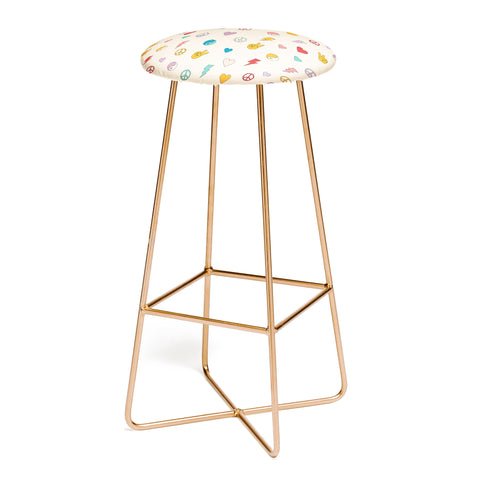 Cuss Yeah Designs Groovy Peace and Love Bar Stool