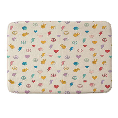 Cuss Yeah Designs Groovy Peace and Love Memory Foam Bath Mat