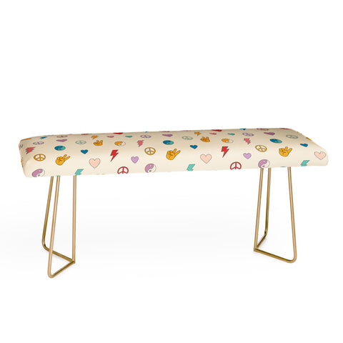 Cuss Yeah Designs Groovy Peace and Love Bench