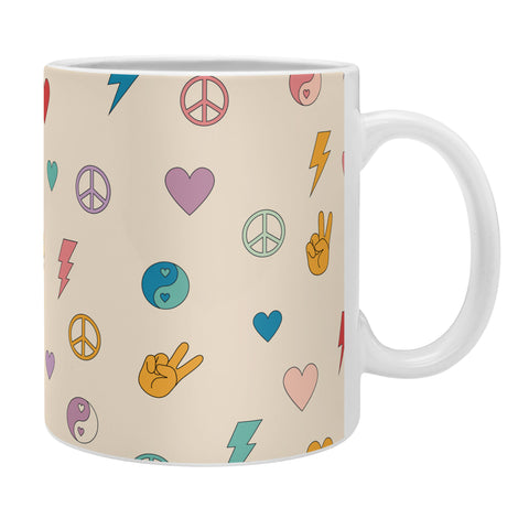 Cuss Yeah Designs Groovy Peace and Love Coffee Mug