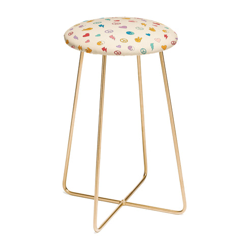 Cuss Yeah Designs Groovy Peace and Love Counter Stool