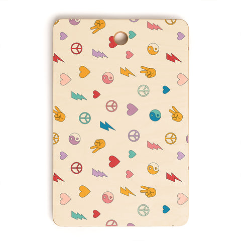Cuss Yeah Designs Groovy Peace and Love Cutting Board Rectangle