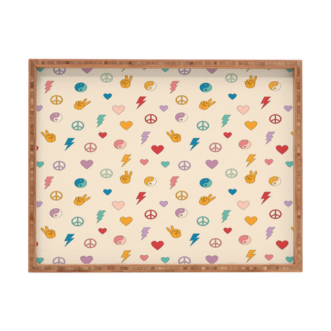 Cuss Yeah Designs Groovy Peace and Love Rectangular Tray
