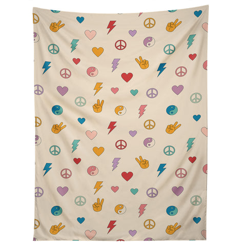 Cuss Yeah Designs Groovy Peace and Love Tapestry