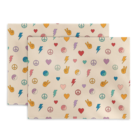 Cuss Yeah Designs Groovy Peace and Love Placemat