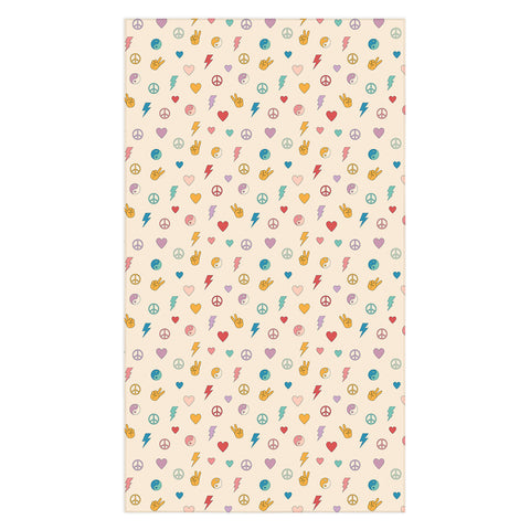 Cuss Yeah Designs Groovy Peace and Love Tablecloth