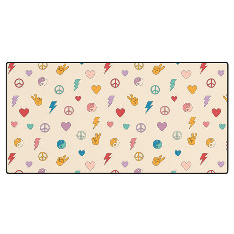 Cuss Yeah Designs Groovy Peace and Love Desk Mat