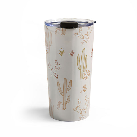 Cuss Yeah Designs Hand Drawn Cactus Pattern Travel Mug