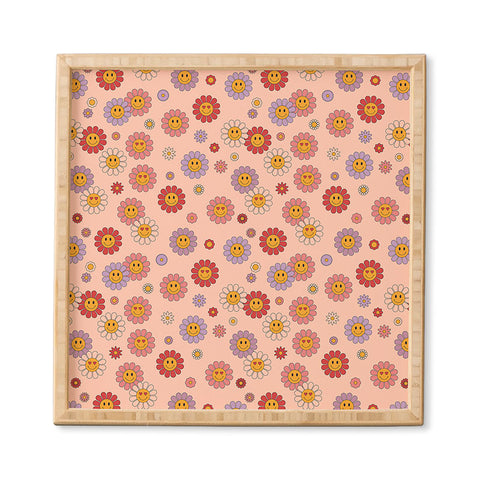 Cuss Yeah Designs Happy Valentines Daisies Framed Wall Art