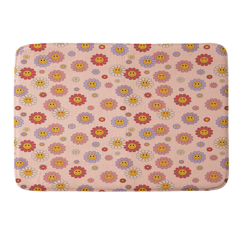 Cuss Yeah Designs Happy Valentines Daisies Memory Foam Bath Mat