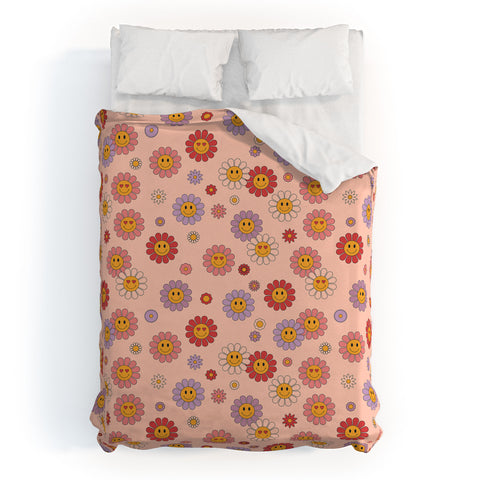 Cuss Yeah Designs Happy Valentines Daisies Duvet Cover