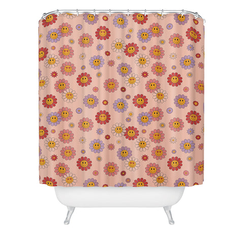 Cuss Yeah Designs Happy Valentines Daisies Shower Curtain