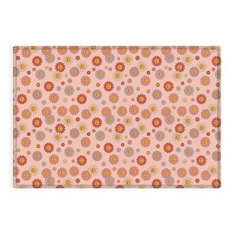 Cuss Yeah Designs Happy Valentines Daisies Outdoor Rug