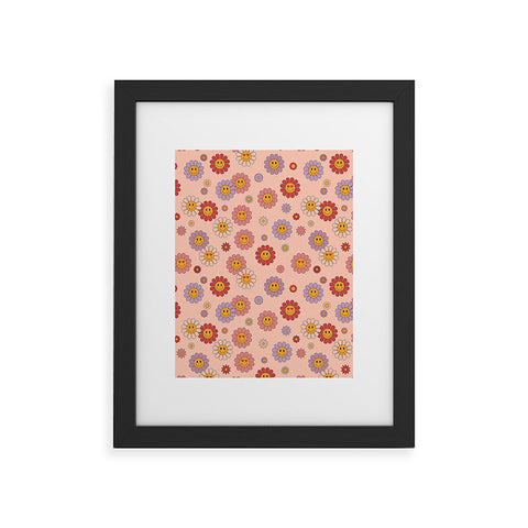 Cuss Yeah Designs Happy Valentines Daisies Framed Art Print